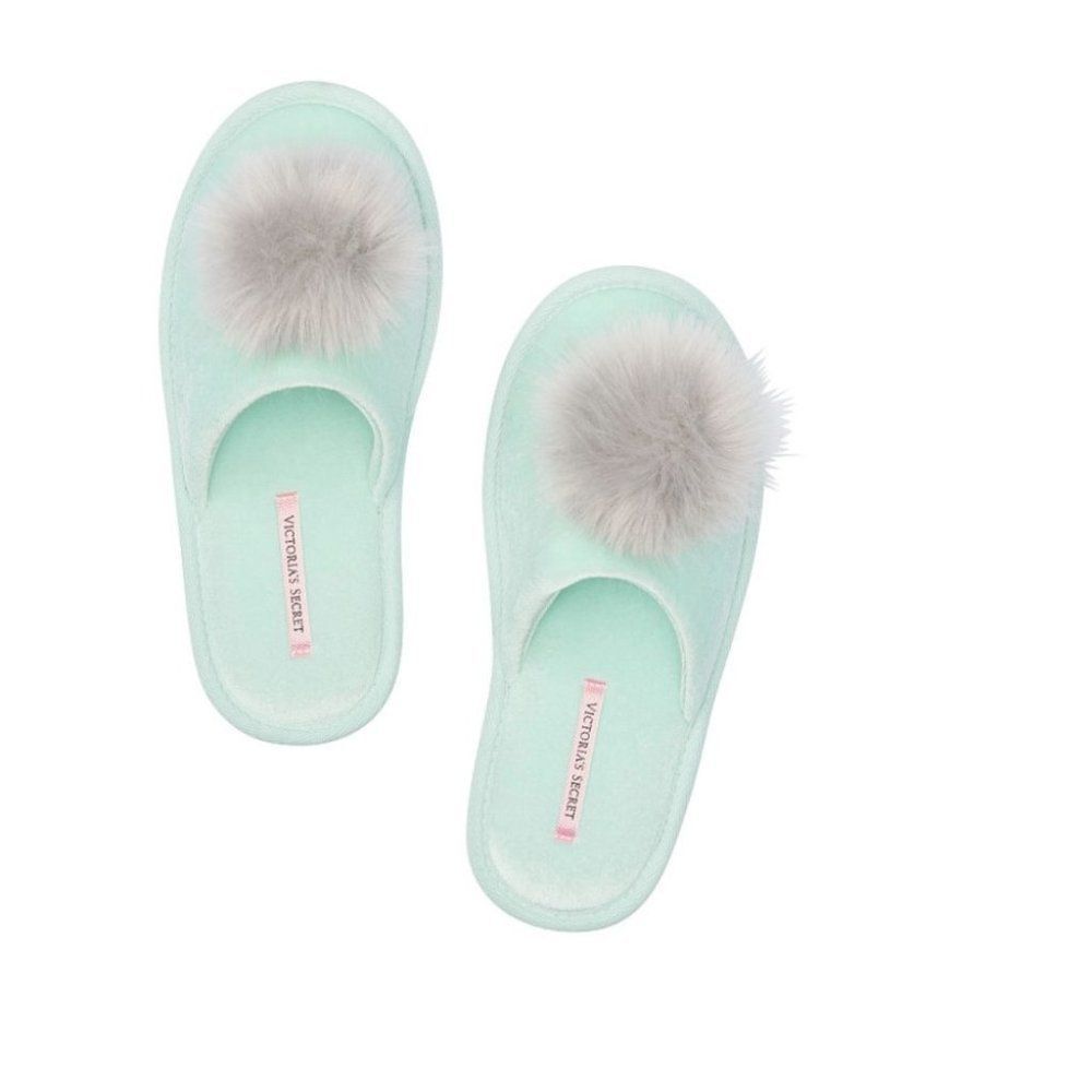 VICTORIA'S SECRET‎ Satin Slipper Small Mint Green